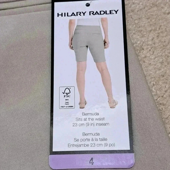 ❤️ New!  Hilary Radley Bermuda Shorts 4 Stretch Beige/Stone Colour 9 inch inseam - Picture 8 of 12